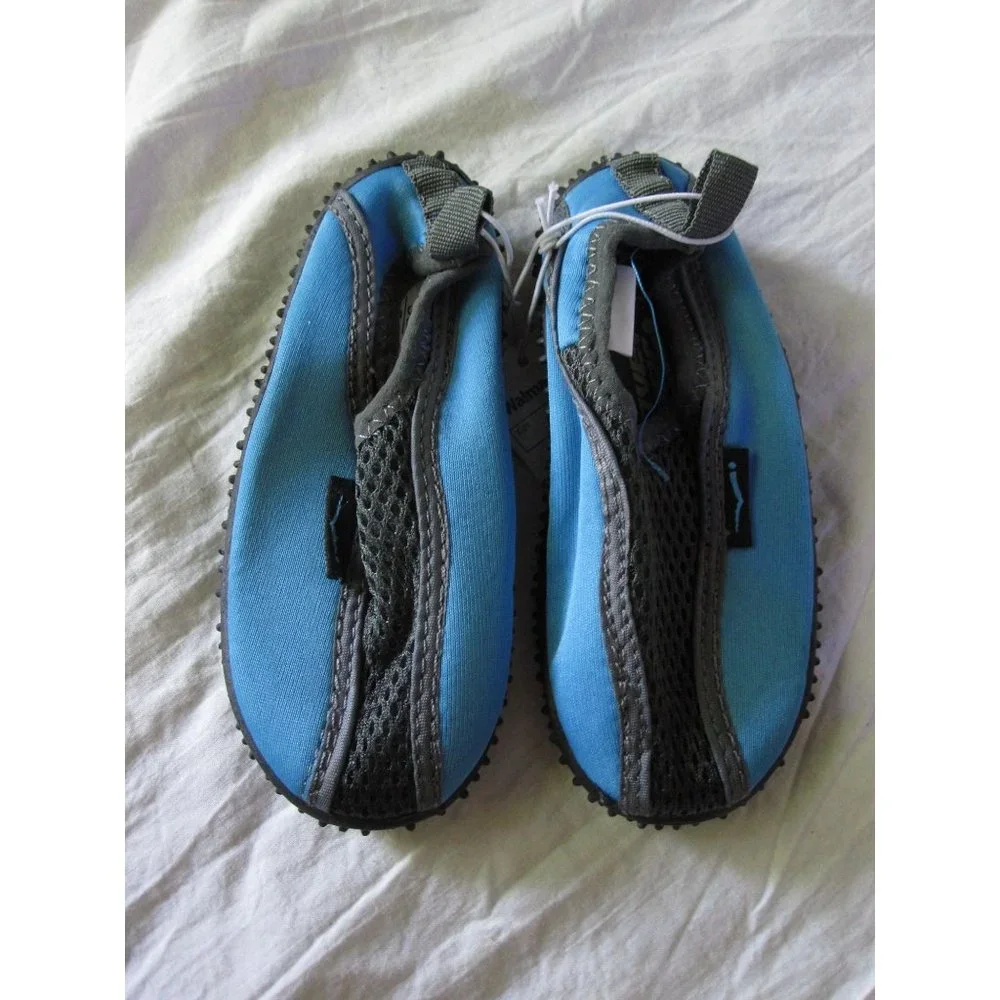 New Wave Runner size 7‎ toddler aqua water sock slip shoes Blue Grey Breathable
